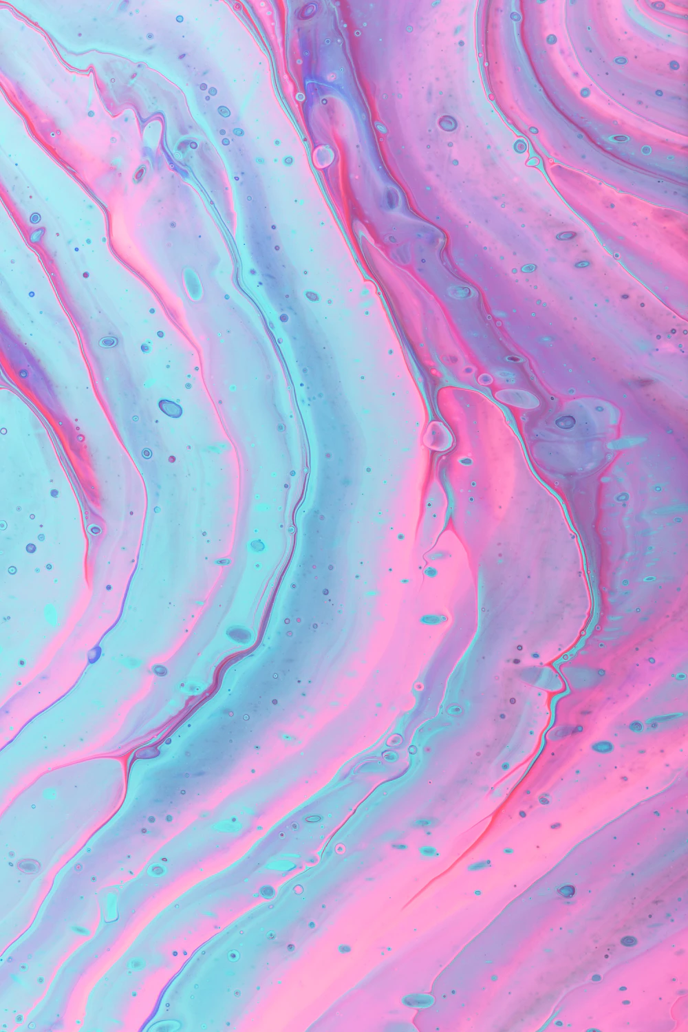 Pintura abstrata em azul e rosa sugerindo monitoramento de sistemas